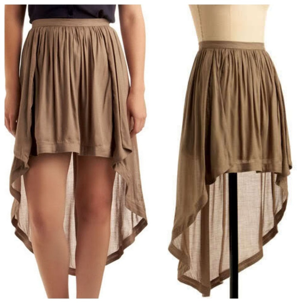 Modcloth Fawn High-Low Asymmetrical Skirt